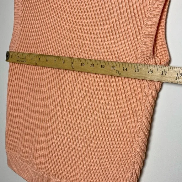 3-1 Phillip Lim Sleeveless Sweater, Peach, Ribbed Size M - Picture 10 of 11